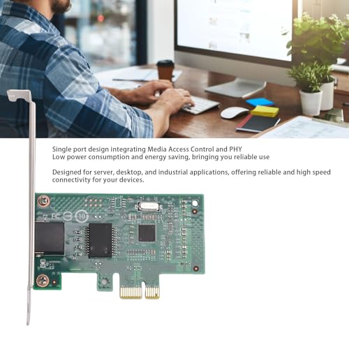 GOWENIC Adaptador de Red Ethernet Gigabit para Servidor, PCI Express 2.0 x1 con Controlador 82580 y Puerto RJ45 para OS X, Soporta VLAN QoS 10 100 1000Mbps miniatura 3