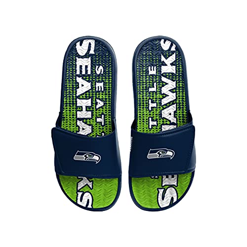 FOCO Seattle Seahawks NFL Mens Gradient Wordmark Gel Slide - M2