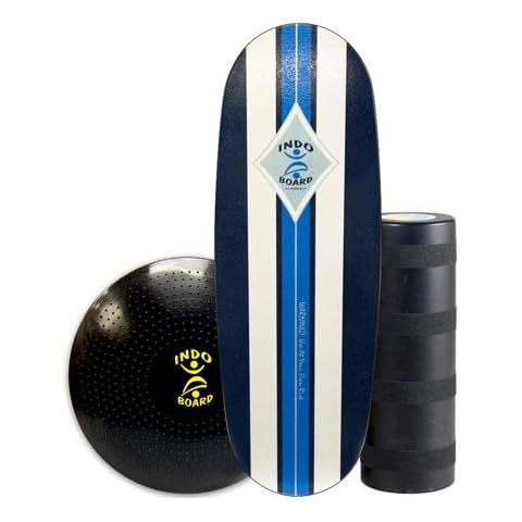 INDO BOARD Pro Balance Board Training Package - Surf Classic Design - Fitness Training, Boardsports Training - 42” X 15” deck, 8.5” diameter Pro Roller and 24" Gigante' Cushion Cover