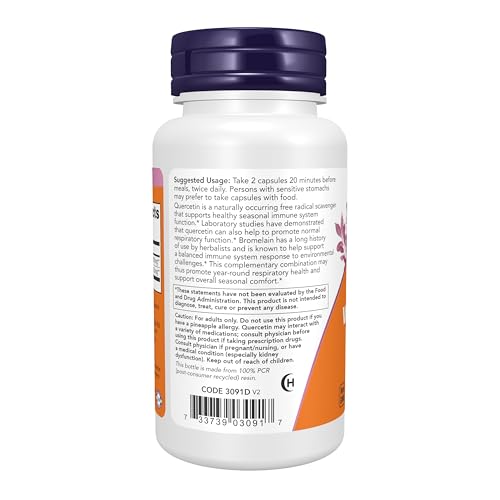 NOW Supplements Quercetin with Bromelain