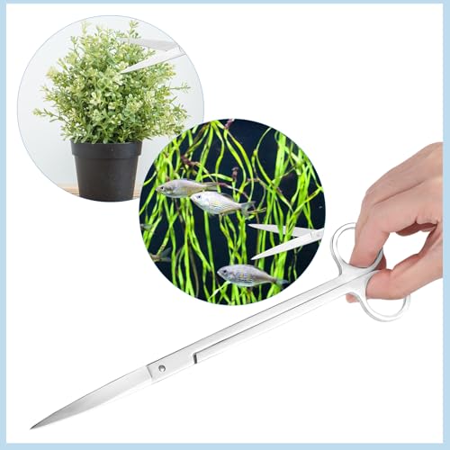 3 Stück Aquarium Aquascaping Set, 27cm Edelstahl Aquarium Werkzeug Pflegeset Pinzetten Schere Spatel Werkzeug Fisch Starter Kits Aquarienpflanzenkies Reinigen