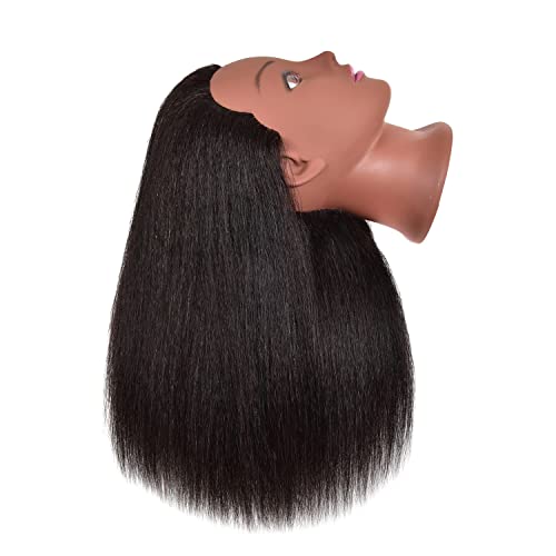 Kalyx Mannequin Head Real Hair for Cosmetology Manikin Maniquins Hairdresser Practice Training Head Doll Head and Table Clamp Stand - Image 4