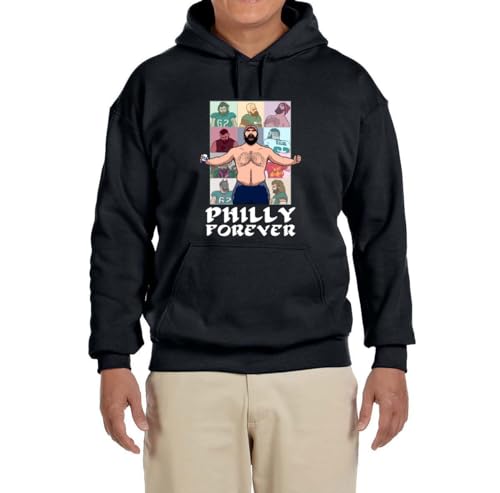 Black Jason Kelce Philly Forever Logo Hooded Sweatshirt Adult Medium