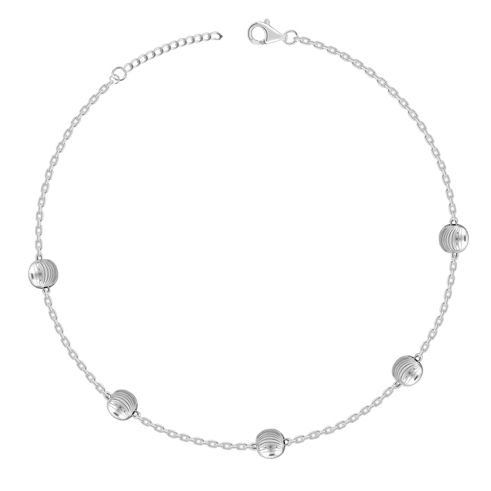 925 Silver Bohemian Beaded Anklet,Single | Anklets for Women and Girls | With Certificate of Authenticity and 925 Stamp | 6 Months Warranty