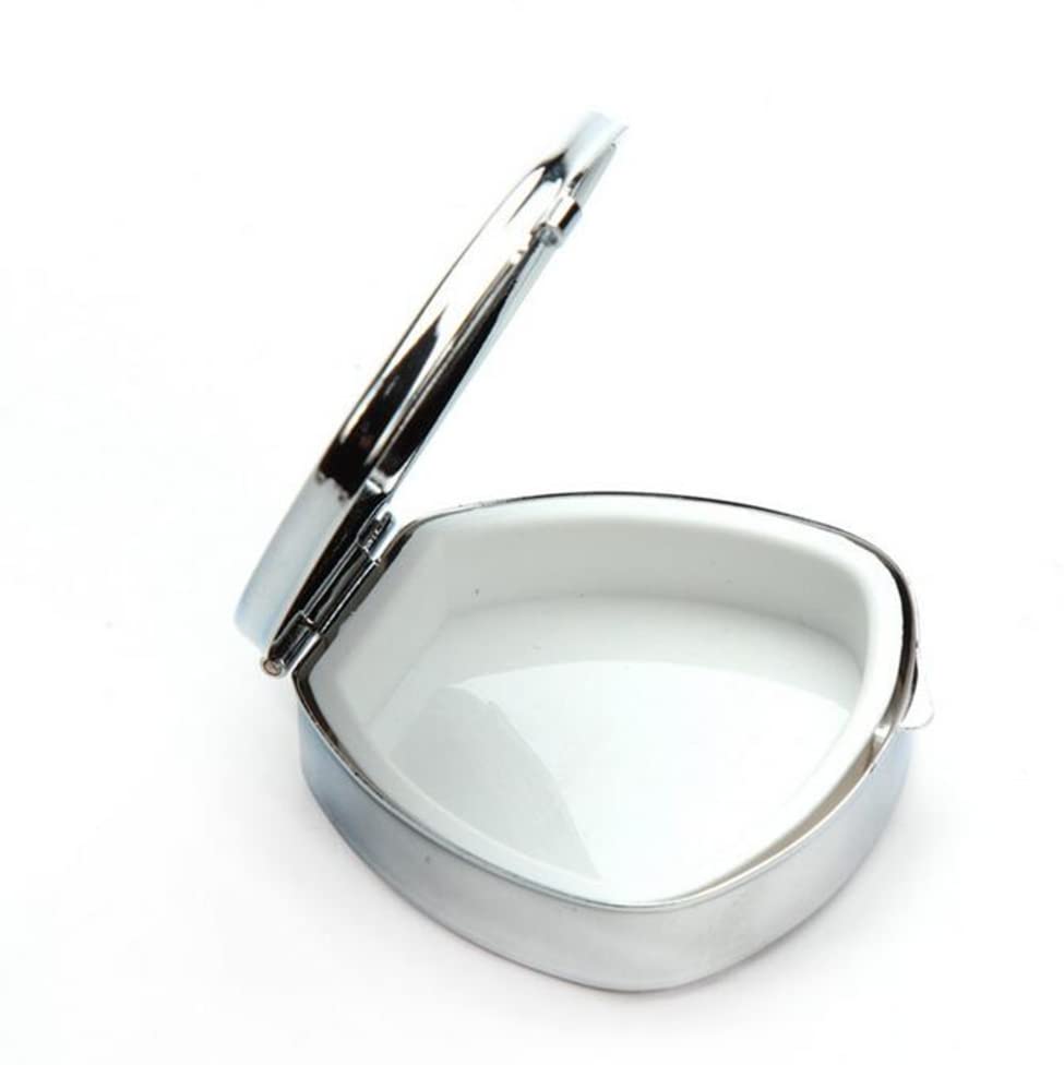 Pill Box,Luxury Gold Butterflies Pill Case for Purse Pocket Pill Organizer Decorative Boxes Silver Single Compartment Travel Medicine Tablet