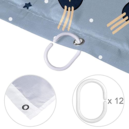 Rideau de douche lune endormie grand format pour baignoire - 5