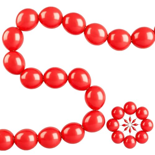 Image of Red Link Balloons 12 Inch 120 Pcs Latex Quick Linking Balloon for Birthday Wedding Party Festival Decorations