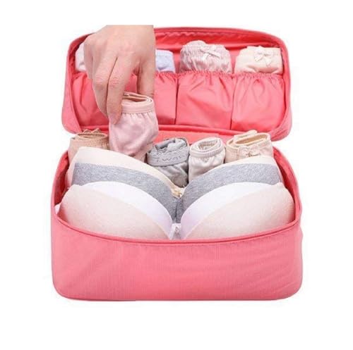 WEELZONE Women Travel Bra Underwear Lingerie Organizer Bag Cosmetic Makeup Toiletry Bag Waterproof Wash Storage Case Bag (multi-color) (PLAIN)