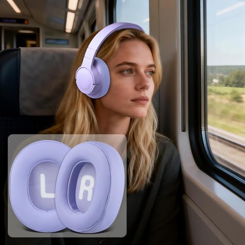 Image of SOULWIT Earpads Replacement for JBL Tune 700BT, 710BT, 720BT, 750BTNC, 760NC, 770NC Wireless Over-Ear Headphones, Ear Pads Cushions with Soft Protein Leather and High-Density Foam - Purple