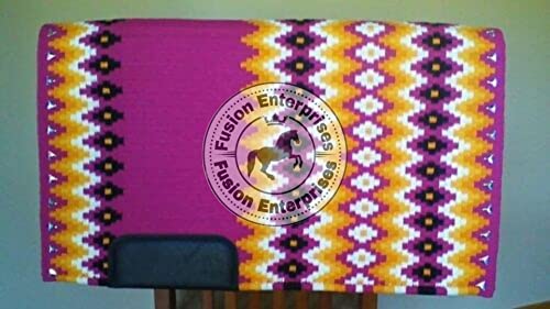 EQUIEMPRESS Western Show Saddle pad/New Zealand Wool Horse Western Saddle Blanket Top Wool Pad Sensor Flex (Customization Available) AZ-40 (34