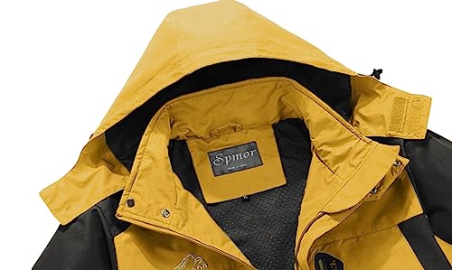 Image of Men's Rain Jacket Waterproof with Hooded Hiking Outdoor Coat Lightweight Windbreaker