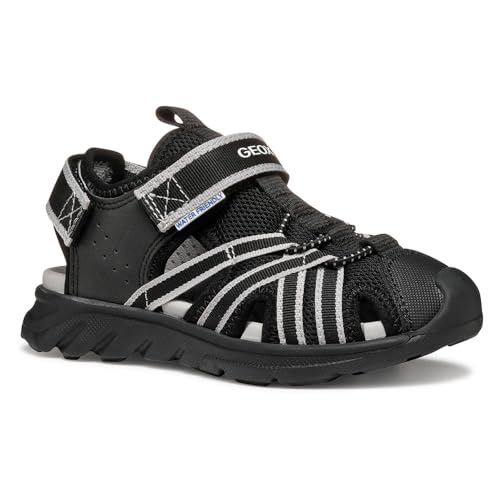 Sandalia de niños Geox J Sandal Airadyum Bo negra y gris de verano