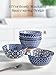 DOWAN 33 OZ Large Bowls Set of 6 - Ceramic Deep Bowl for Ramen, Pasta, Salad - Vintage Blue Porcelain Bowls for Kitchen Decor & Housewarming Gift - Dishwasher & Microwave Safe