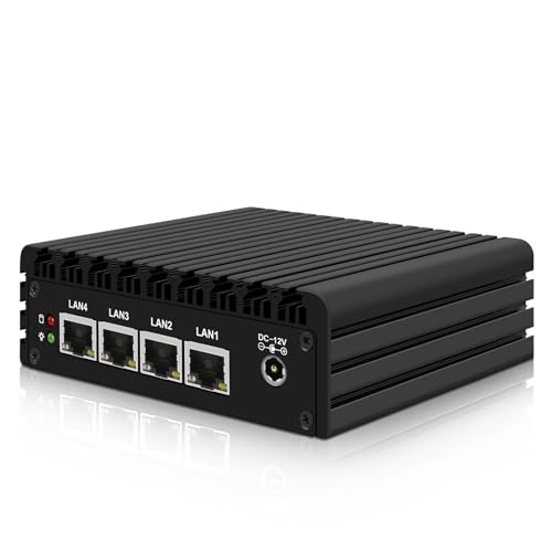 Image of StoneStorm Firewall Micro Appliance /Fanless Mini PC J3710 Quad Core with 4 2.5GBE LAN Ports, Support AES-NI, 8GB DDR3 RAM 128GB SSD Firewall Hardware Home Router Computer