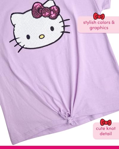 Image of Hello Kitty Girls Skort Set - 2 Piece Graphic Crewneck Top and Short Skort Cute Outfit Set (Sizes: 2T-12)