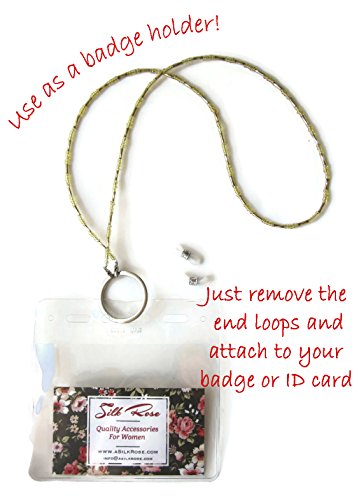 Silk Rose Women’s Eyeglass Beaded Chain And Badge Holder For Ids And Cards, Gold #TOP5