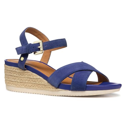 Geox - D Ischia Corda B, Sandalia de cuña Mujer, Blue,