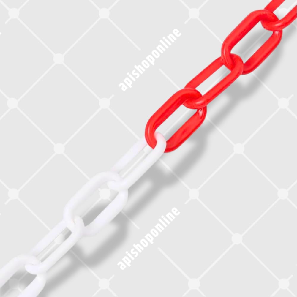 API Coppia di colonnine segnaletiche dissuasori paletti di Delimitazione in plastica con catena da 2m