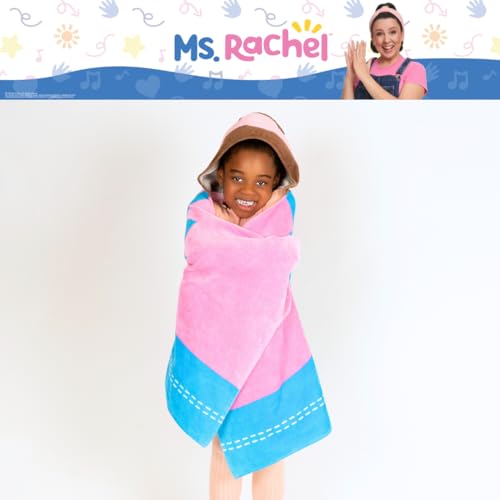 Image of Ms. Rachel Kids Super Soft Bath /Pool /Beach Soft Cotton Terry Hooded Towel Wrap, 24 in x 50 in, (Officially Licensed Product) By Franco