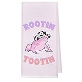 Western Cowboy Frog with Cow Print Hat Rootin Tootin Pink Preppy Kitchen Towels and Dishcloths 16×24 Inch,Wild West Hand Towel Dish Towel Tea Towel For Kitchen College Dorm Decor,Frog Lover Gifts