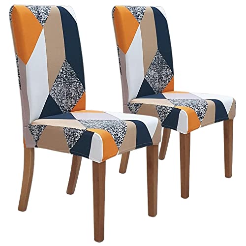 SPRINGRICO Chair Covers for Dining Room (Malibu, 2 Pack)
