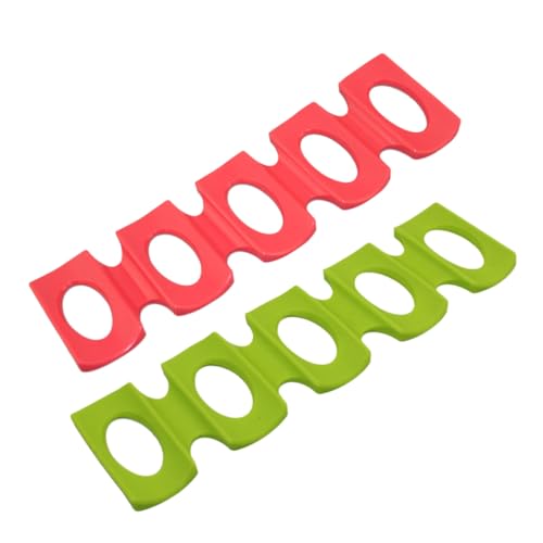 Sosoport 2 Piezas Estante Organizador de Silicona para Latas y Botellas Verde y Rojo Soporte Apilable para Bebidas Nevera Bar y Fiesta Casa