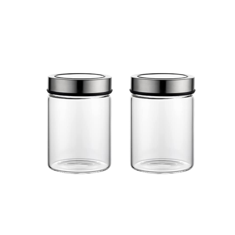Vorratsdose, Glasdosen, Vorratsdosen for Lebensmittel, luftdichte Glasdose, Konservengläser aus Glas mit versiegelten Deckeln for Honig, Marmelade, Gelee, Fruchtsirupe, Konserven, Gewürze, Hafer, (2 S