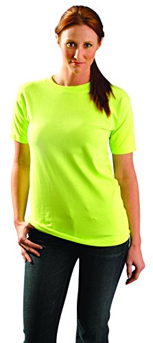 OccuNomix LUX-300-04L Classic Standard High Visibility Short Sleeve 100% Pre-Shrunk Cotton T-Shirt with Pocket, Non-ANSI, Large, Lime (High Visibility) - Thumbnail 2