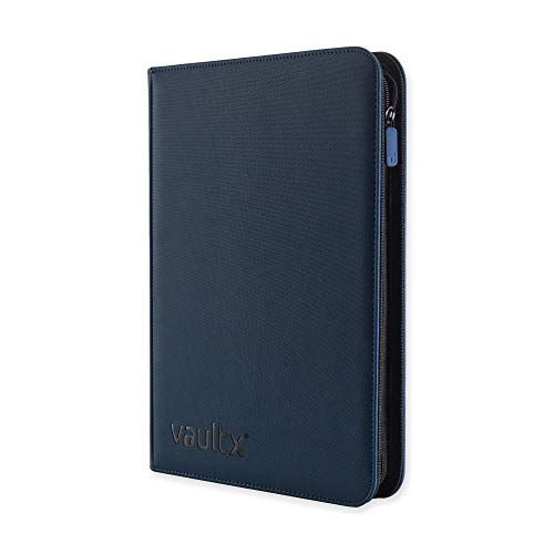 Vault X Premium eXo-Tec Binder - 9 Pocket Trading Card Album Folder - 360 Side Loading Pocket Binder for TCG (Blue)