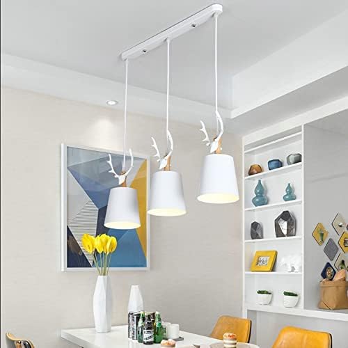 Miniatura 2 de Chandeliers, Modernchandelier,Metal Shade Andmal and Tables Christmas Decoration Lighting, Wrought Iron Light 3 Bulbs Light for Children's Bedrooms,