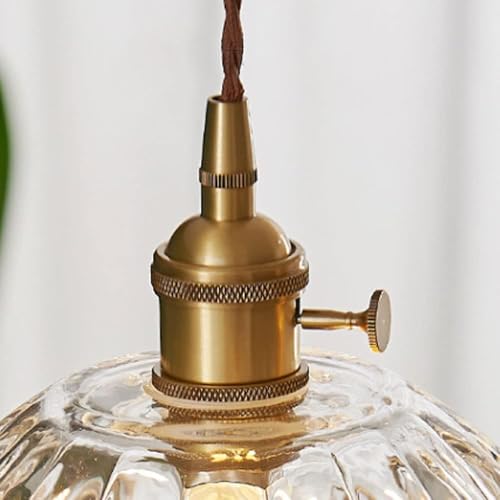 Lámpara colgante de cristal estilo japonés E27 monocabezal regulable 4