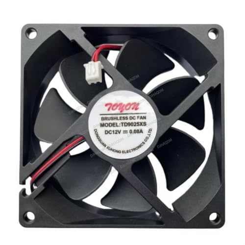DJHAQDM Compatible para TONON TD9025XS 12V 0.08A 9025 90x90x25mm 2-wire Ventilador refrigeración