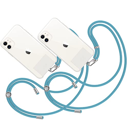 MARARDI Pack 2 Tour de Cou Telephone Portable Cordon Collier Laniere Universel [Turquoise] Sangle pour Coque Accessoire Bandouliere Lanyard avec Attache Porte Etui Protection Integrale Unisex thumbnail