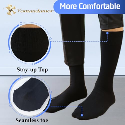Yomandamor Men's 5 Pack Mid-Calf Dress Socks,Size 10-133