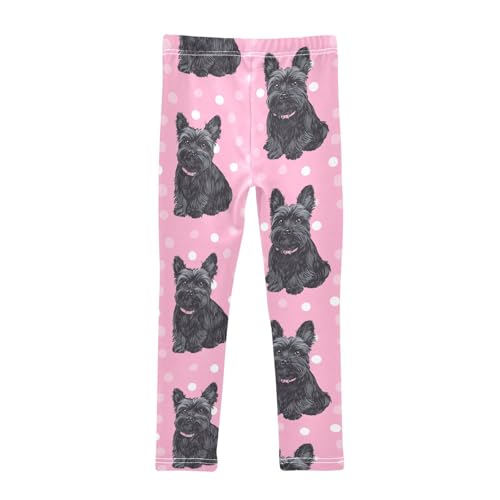 Scottish Terrier Girls Leggings,Workout Leggings for Girls Toddler Athletic Leggings Size for 3-10T2