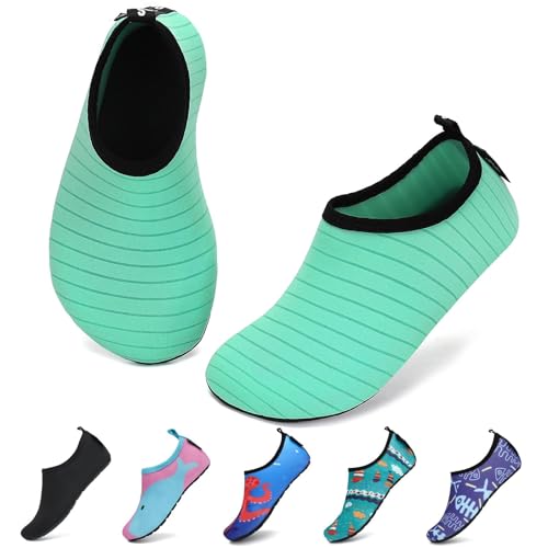 SAGUARO Kapcie dziecięce unisex chłopcy dziewczynki pantofle - lekkie, miękkie, antypoślizgowe, rozm. 22-37, 033 zielony, 26/27 EU