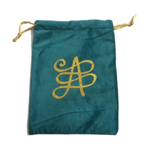 Zibu Symbol Tarot Velvet Pouch/Tarot Bag - Size 7.5x5.5 inches (Green) (Premium Velvet)-image-29