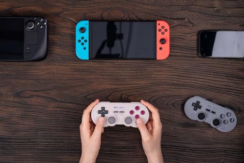 Image of 8BitDo SN30 Pro Bluetooth Controller, Hall Effect Joystick Update, Compatible with Switch, PC, macOS, Android, Steam Deck & Raspberry Pi (Gray)