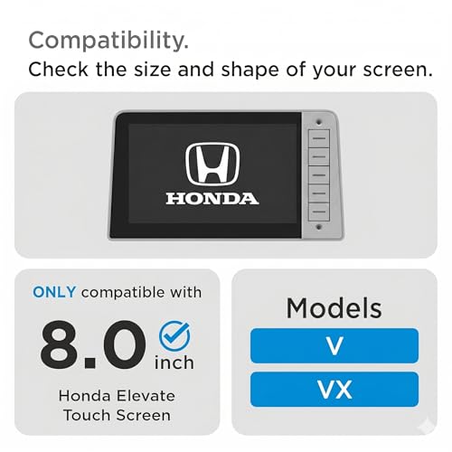 Image of Screen Protector for Honda Elevate V & VX 2023 - Running - 8 Inch Infotainment Touch Screen Guard | Anti Scratch HD Clear | Car Dashboard Accessories [Not Tempered Glass]