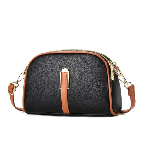 Bolsa Transversal Feminina Retrô Pequena Quadrada com Alça Fina, Leve e Prática, Ideal para Dia a Dia e Ocasiões Especiais (Preto)