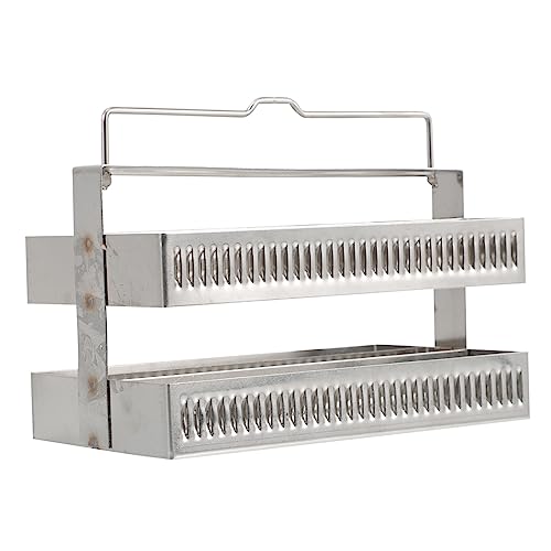 Cabilock Stainless Steel Microscope Slides Holder 60 Positions Glass Slide Rack Storage