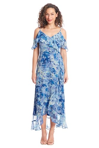 Robe maxi cold shoulder pour mère de la mariée grande taille 12 bleu