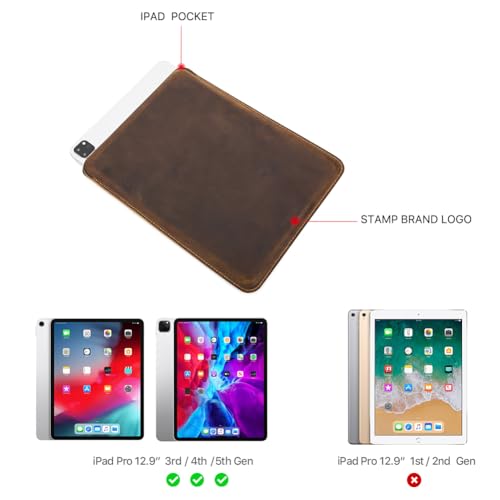 Étui en cuir iPad Pro 12,9 vertical : l'authenticité d'une housse fine et durable