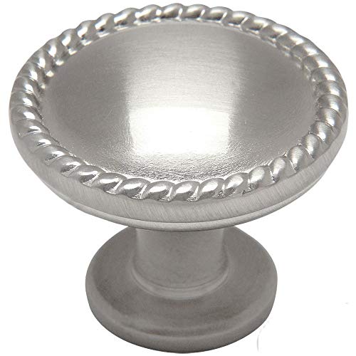 Cosmas 10 Pack 4115SN Satin Nickel Rope/Scroll Cabinet Hardware Knob - 1-1/4" Inch Diameter