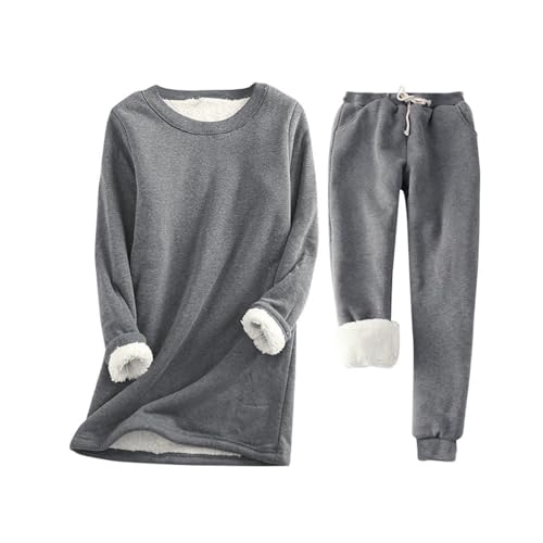 Ensemble sweat et pantalon polaire femme coupe ample pour pyjama d'hiver