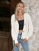 Hotouch Strickjacke Damen Kurz V-Ausschnitt Knopfleiste Strick Cardigan Langarm Gestrickte Jacke Elegant Casual Strickmantel Weiß M