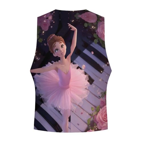 Ballet Music Piano Men's Suit Vest Slim Fit Business Dress Party Pattern Waistcoat Vest Top4