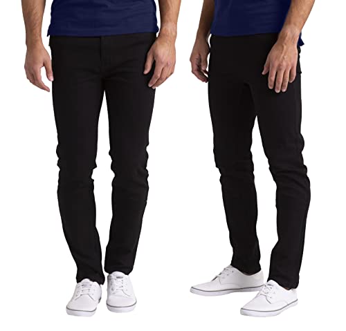 Mens Slim-Fit Jeans Stretch Casual Classic 5-Pocket Straight Leg Durable Everyday Essential Flex Denim Jeans 28W-40W