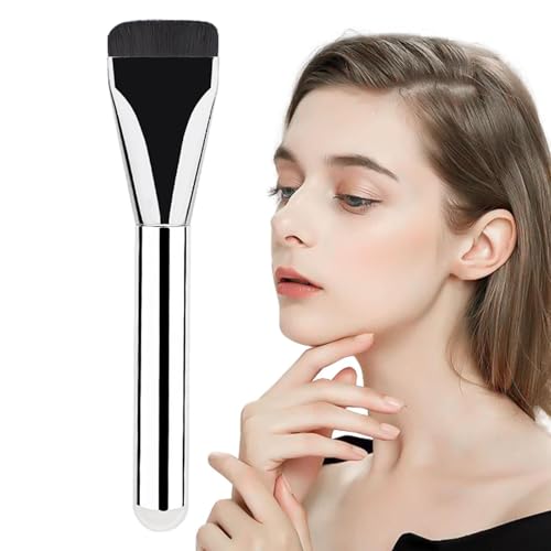 1Pcs Flat Foundation Brush For Liquid Makeup Ultra Thin Foundation Brushes Face Mask Makeup Spatula Facial For Blending, Cream, Super Flat Top Thin Traceless Foundation Makeup Tool