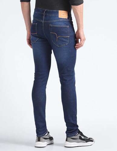 Image of Flying Machine Men's Skinny Fit Jeans| Solid | Mid Rise | Stretchable | Jeans for Man